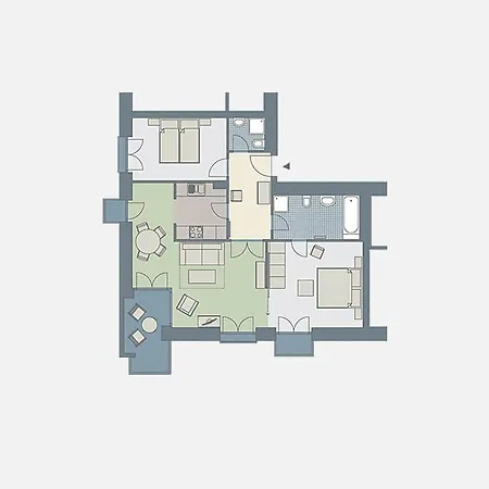 Kaiservillen - Mit 2 Schlafzimmern Und Balkon D202